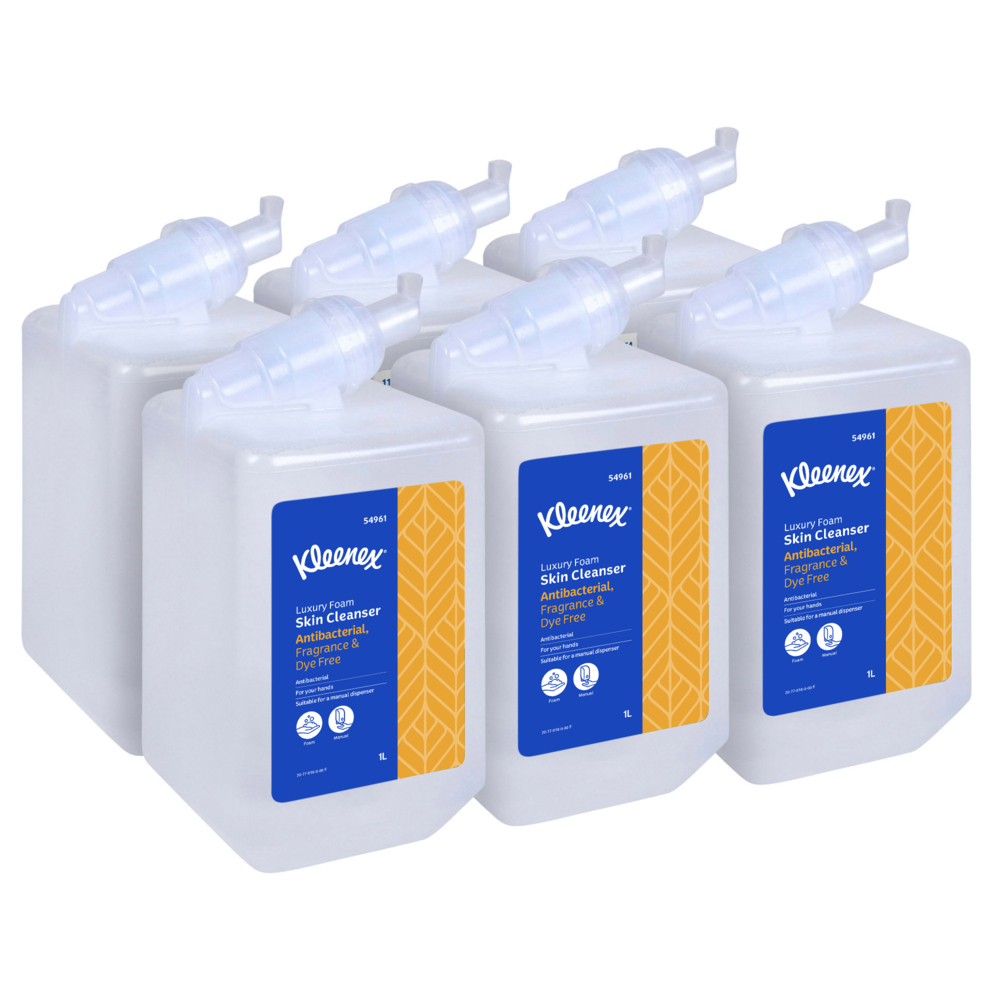 Kleenex® Luxury Foam Antibacterial Hand Soap (54961), Foam Hand Soap, 6 Cartridges / Case, 1 Litre / Cartridge (6 Litres total) - S061627329