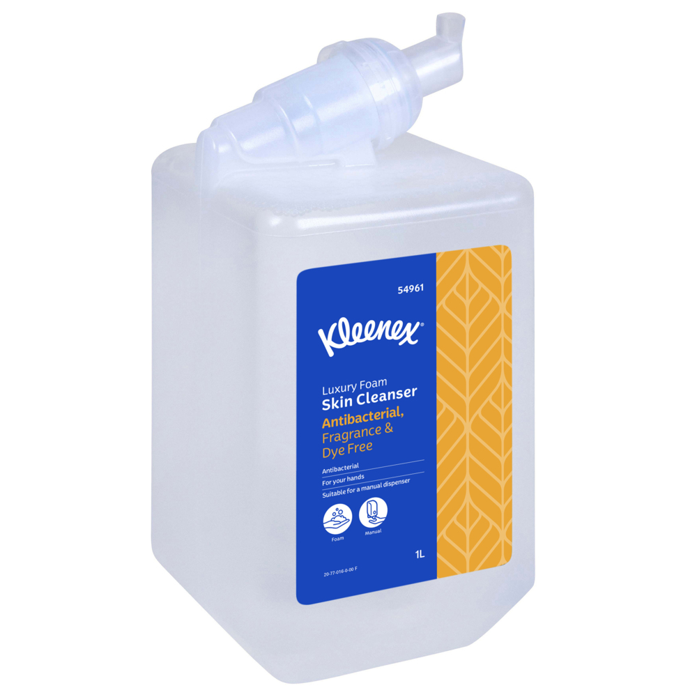 Kleenex® Luxury Foam Antibacterial Hand Soap (54961), Foam Hand Soap, 6 Cartridges / Case, 1 Litre / Cartridge (6 Litres total) - S061627329