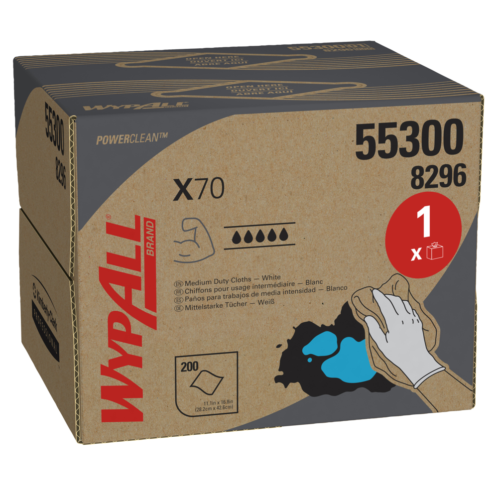 Chiffons de nettoyage WypAll® X70 8296 - 1 boîte distributrice