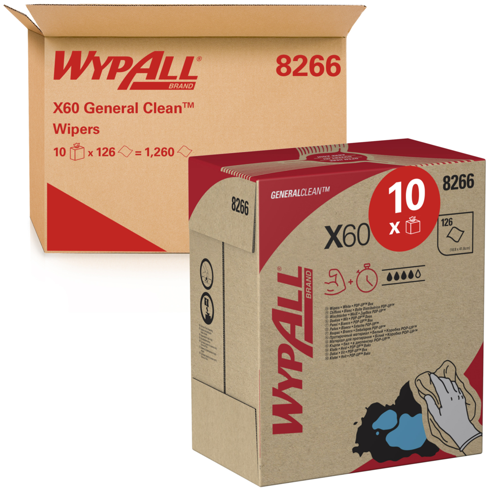Chiffons WypAll® X60 General Clean™ 8266 - Chiffons de nettoyage
