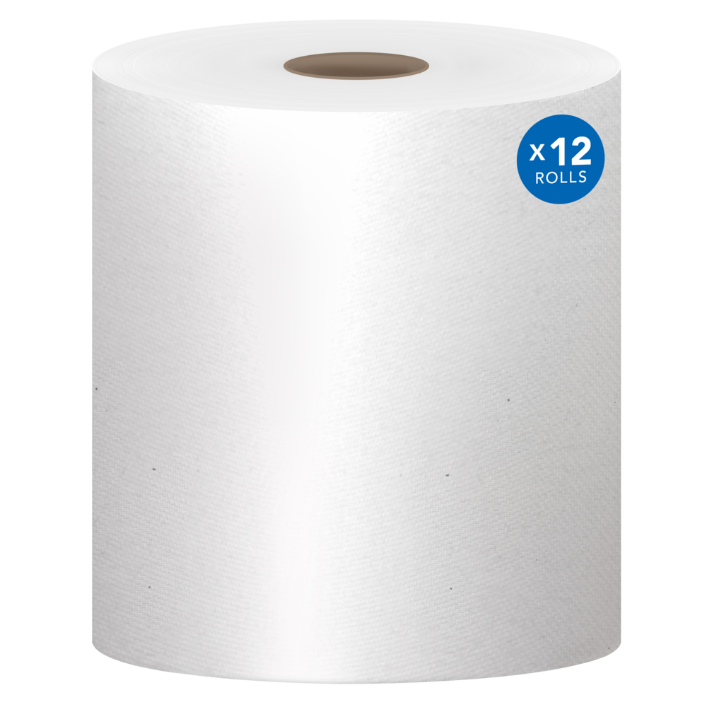 Scott® Essential Universal High-Capacity Hard Roll Towels (01000), with  Absorbency Pockets™, 1.5 Core, White, (1,000'/Roll, 12 Rolls/Case,  12,000'/Case)