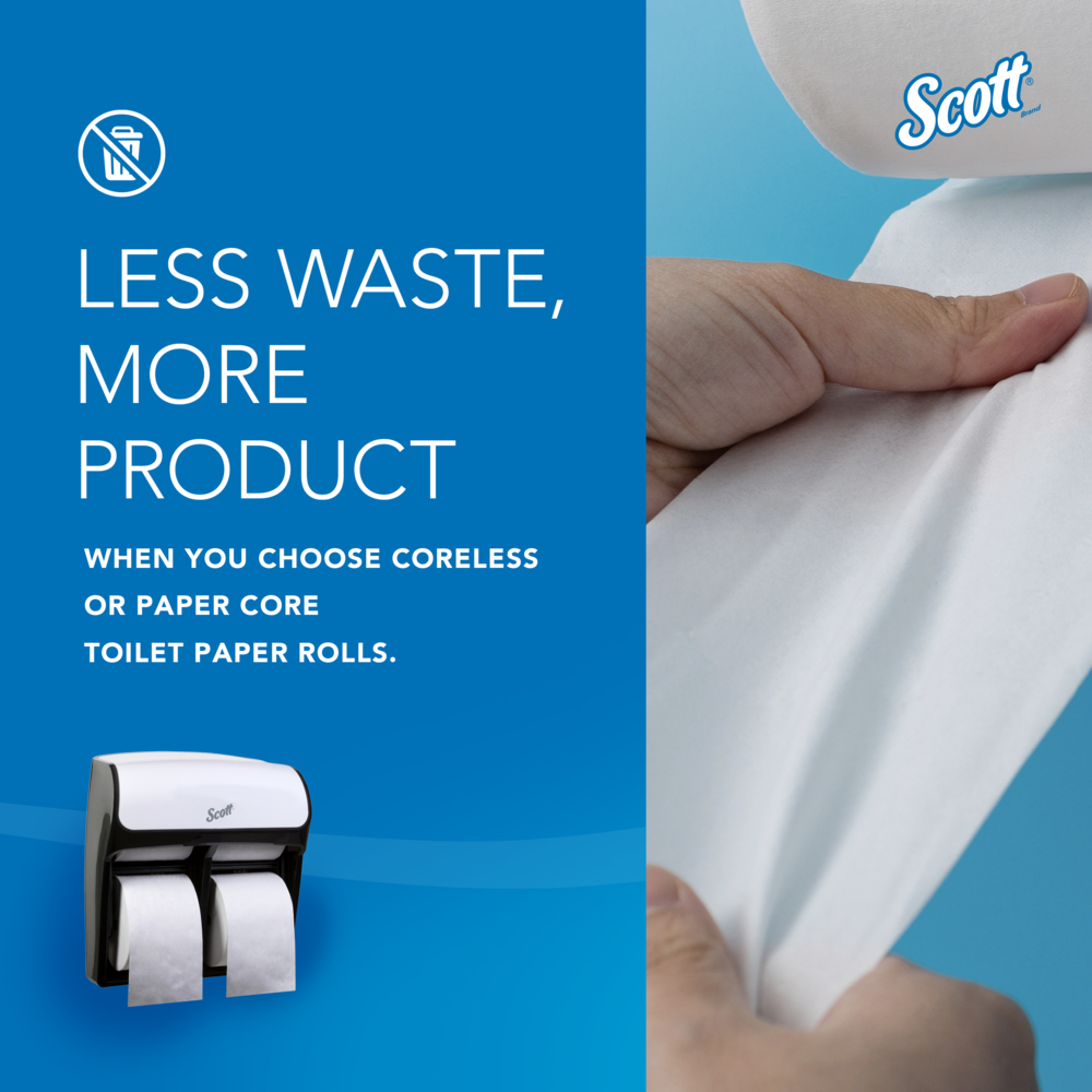 Scott® Pro™ High Capacity Coreless Standard Roll Toilet Paper Dispenser (44517), 4 Roll Capacity, White, 11.25" x 12.75" x 6.19" (Qty 1) - 44517
