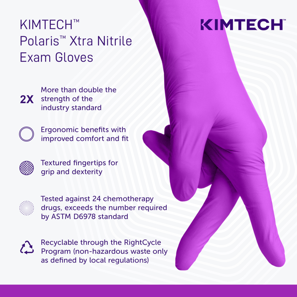 Kimtech™ Polaris™ Xtra Nitrile Exam Gloves (62763), 7.5 Mil 