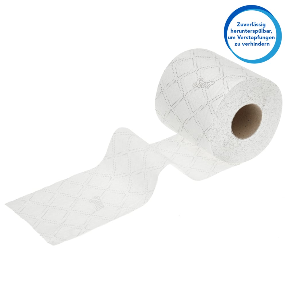 Papier toilette en rouleau standard Scott® Essential™ 8519 - 2 plis - 64 rouleaux de 350 feuilles blanches (22 400 feuilles au total) - 8519