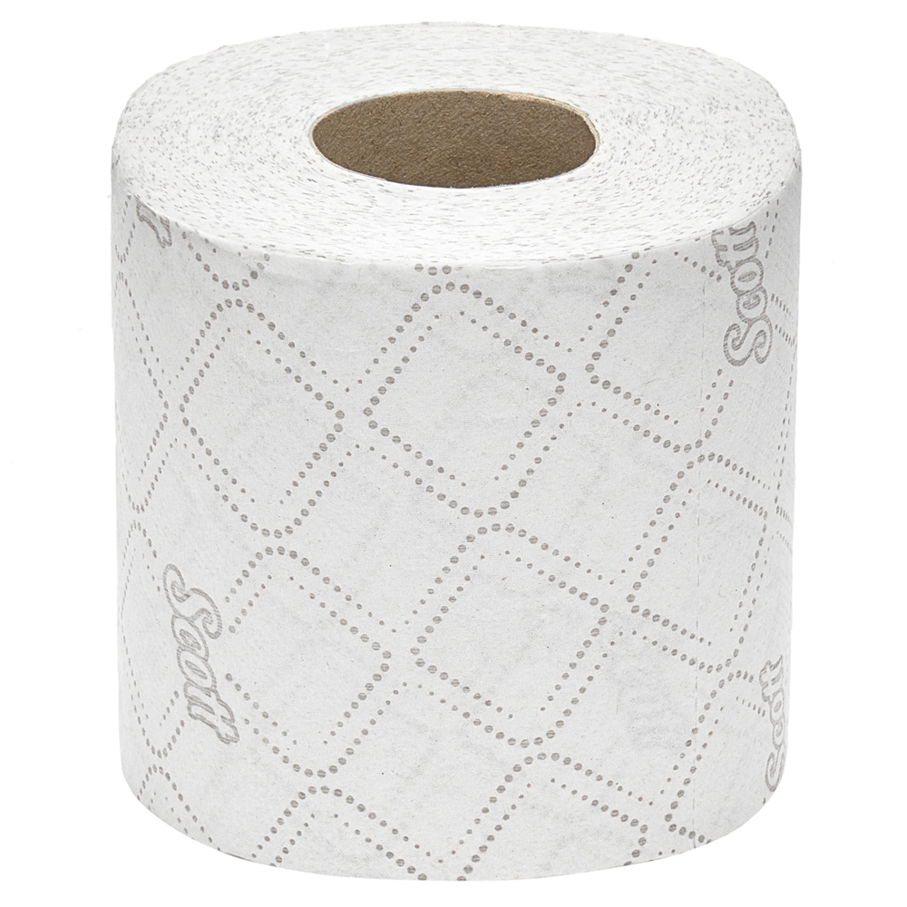 Scott® Essential™ Standaardrollen Toilettissue 8519 - 2-laags toiletpapier - 8 pakketten met 8 toiletrollen x 350 witte vellen toilettissue (64 rollen / 22.400 vellen) - 8519