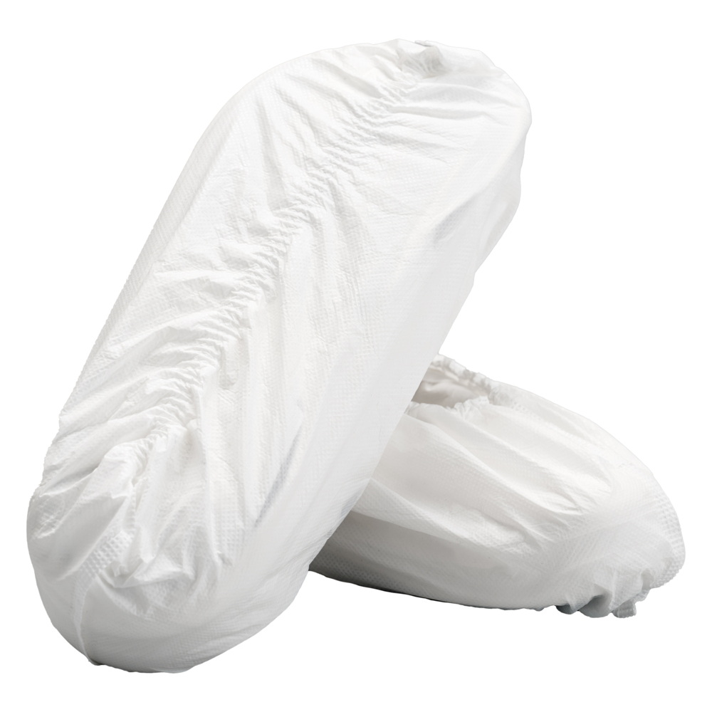 Kimtech™ Unitrax Pro™ Shoe Covers (55585), White, Non-Sterile, Double-Bagged, Universal Fit (100 Covers/Bag, 3 Bags/Case, 300 Covers/Case) - 55585