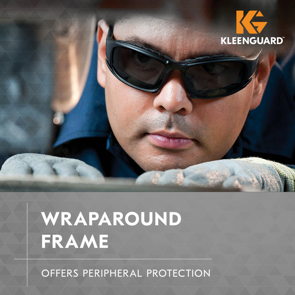 KleenGuard™ V50 Calico™ Safety Glasses (25675), Smoke Lenses with KleenVision™ Anti-Fog coating, Black Frame, Unisex Eyewear for Men and Women (12 Pairs/Case) - 25675