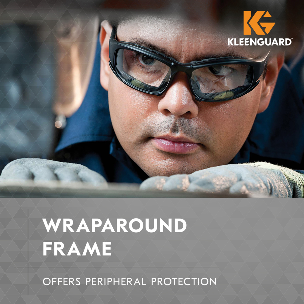 KleenGuard™ V50 Calico™ Safety Glasses (25672), Clear Lenses with KleenVision™ Anti-Fog coating, Black Frame, Unisex Eyewear for Men and Women (12 Pairs/Case) - 25672