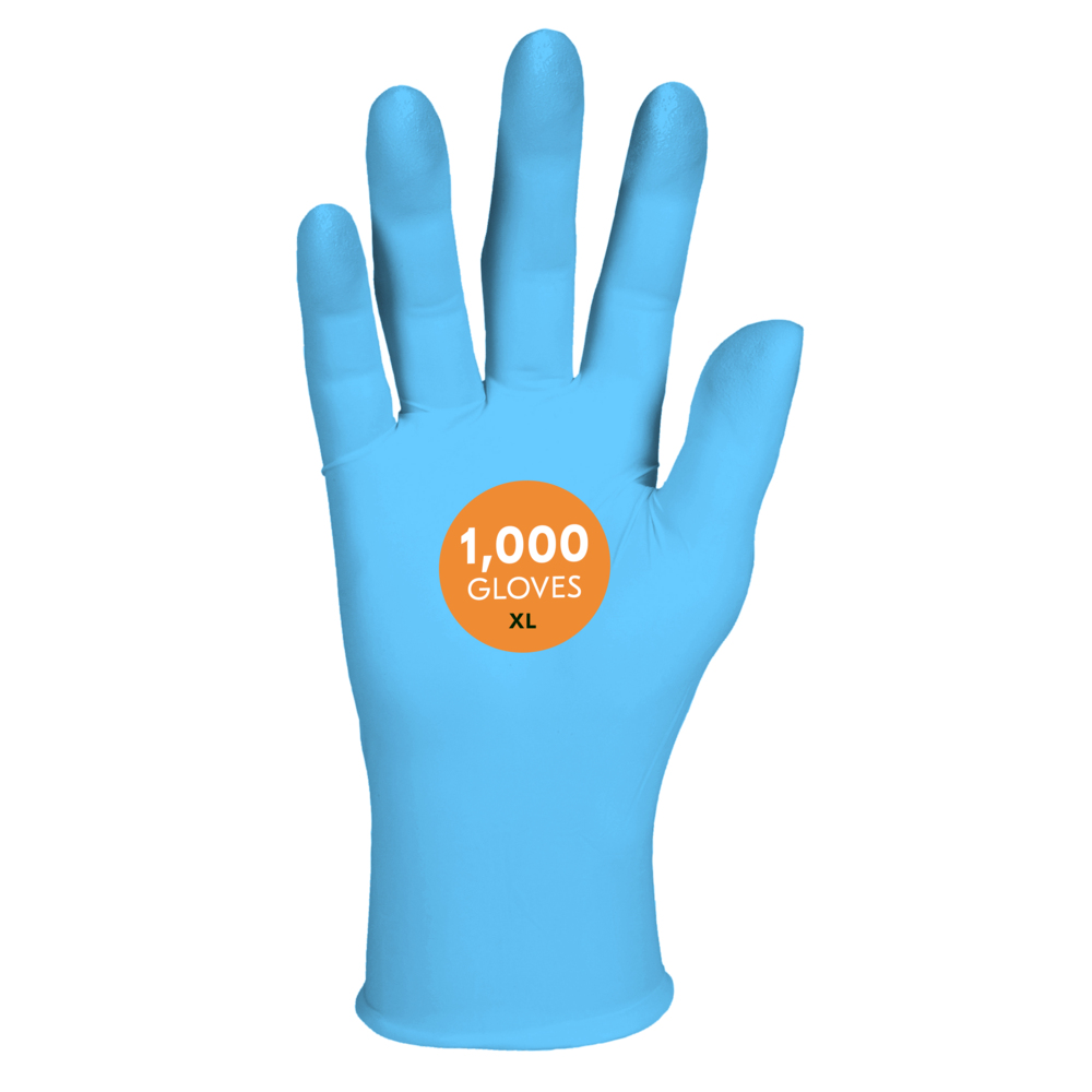 KleenGuard™ G10 Comfort Plus™ Blue Nitrile Gloves (54189), 4 Mil, Ambidextrous, Touchscreen Compatible, XL (100 Gloves/Box, 10 Boxes/Case, 1,000 Gloves/Case) - 54189