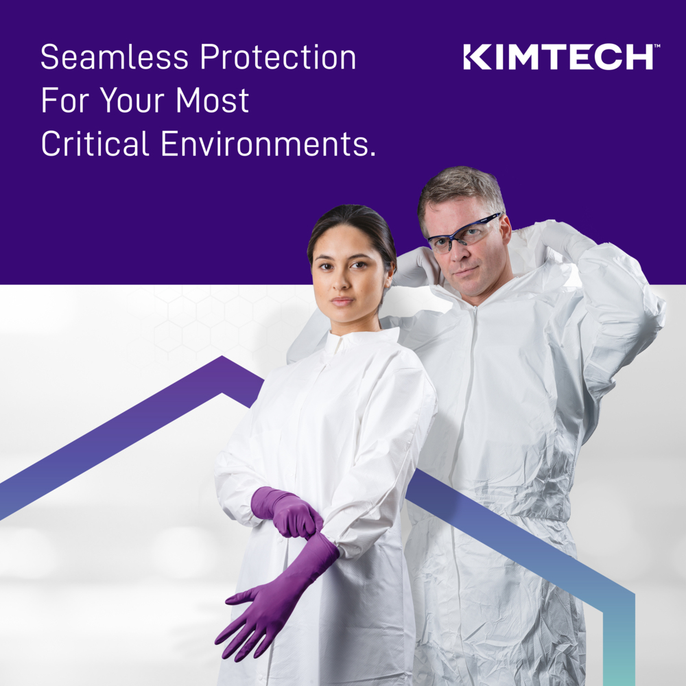 Kimtech™ G3 Sterile White Nitrile Gloves (56889), ISO Class 3 or Higher Cleanrooms, 6 Mil, Hand Specific, 12”, Size 6.5, 200 Pairs / Case, 10 Bags of 20 Pairs - 56889