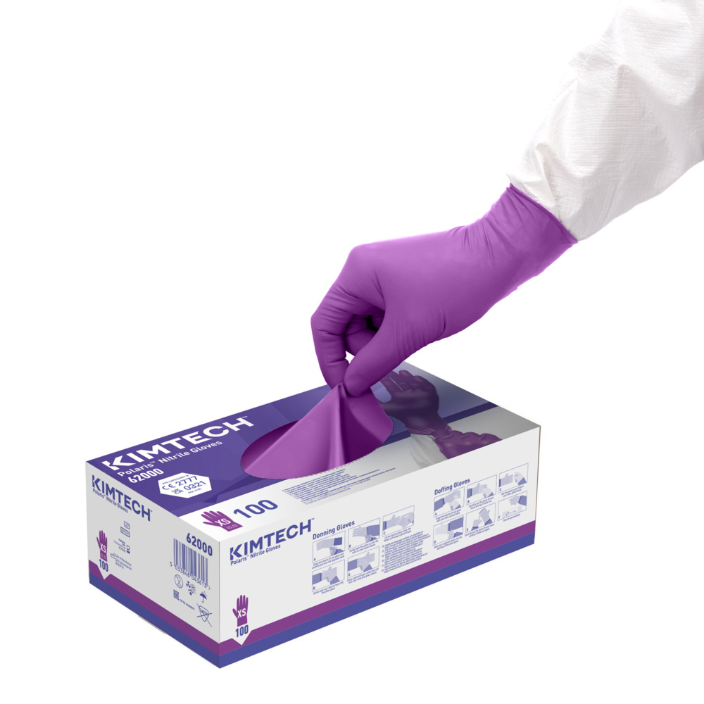 Kimtech™ Polaris™ Nitrile Ambidextrous Gloves 62000 - Dark Magenta, XS, 10x100 (1,000 gloves) - S061297954