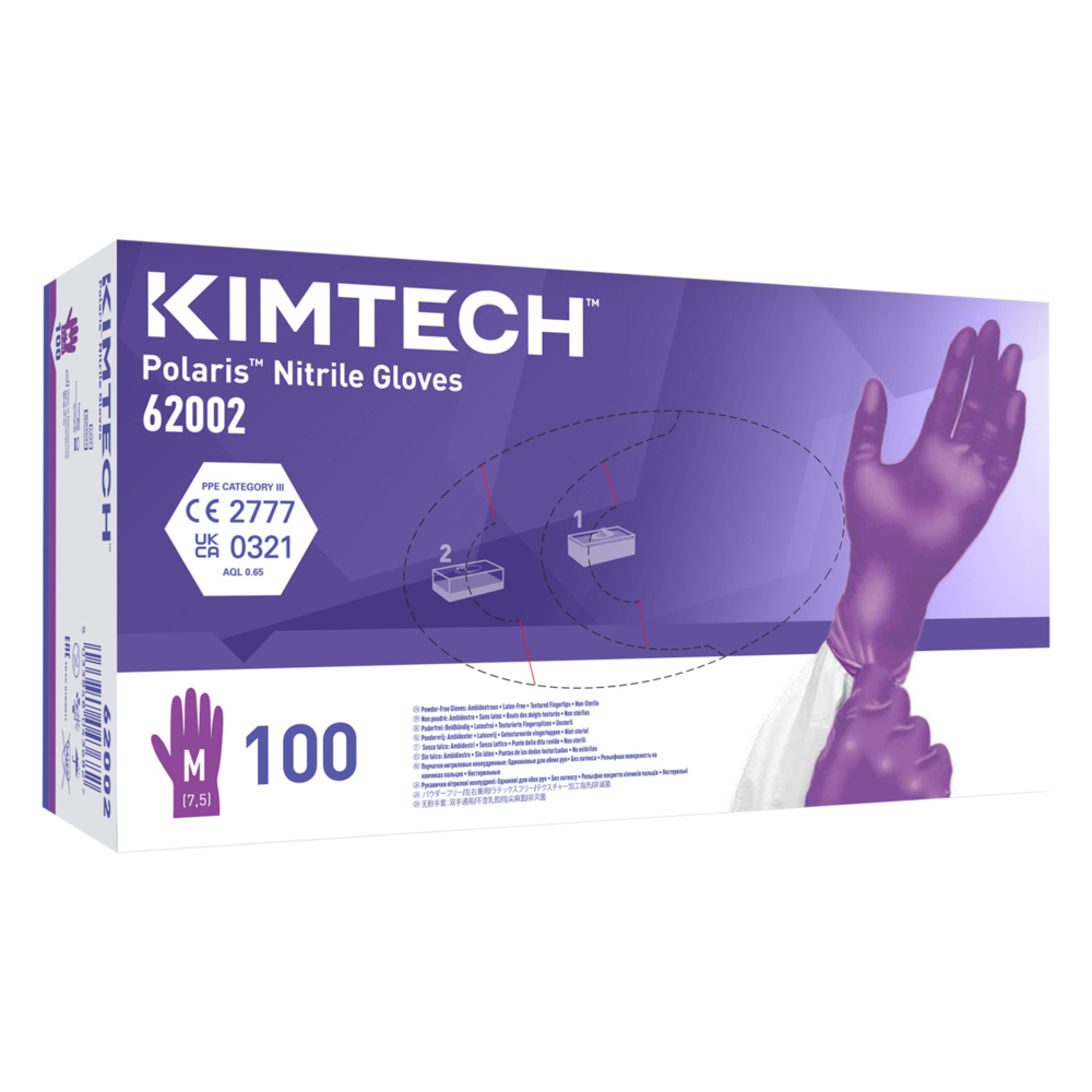 Kimtech™ Polaris™ Nitrile Ambidextrous Gloves 62002 - Dark Magenta, M, 10x100 (1,000 gloves) - S061297956
