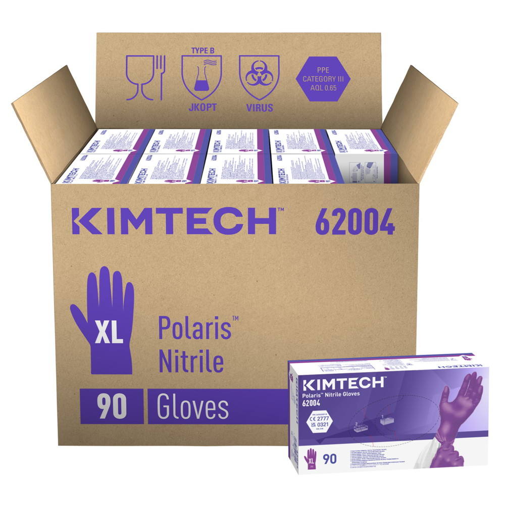 Kimtech™ Polaris™ Nitrile Ambidextrous Gloves 62004 - Dark Magenta, XL, 10x90 (900 gloves) - S061297958