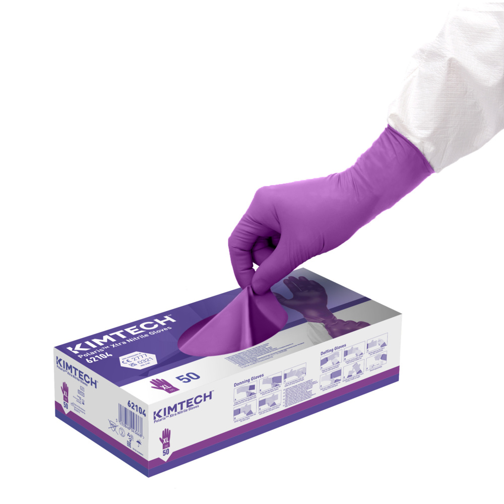 Kimtech™ Polaris™ Xtra Nitrile Ambidextrous Gloves 62104 - Dark Magenta, XL, 10x50 (500 gloves) - S061297961
