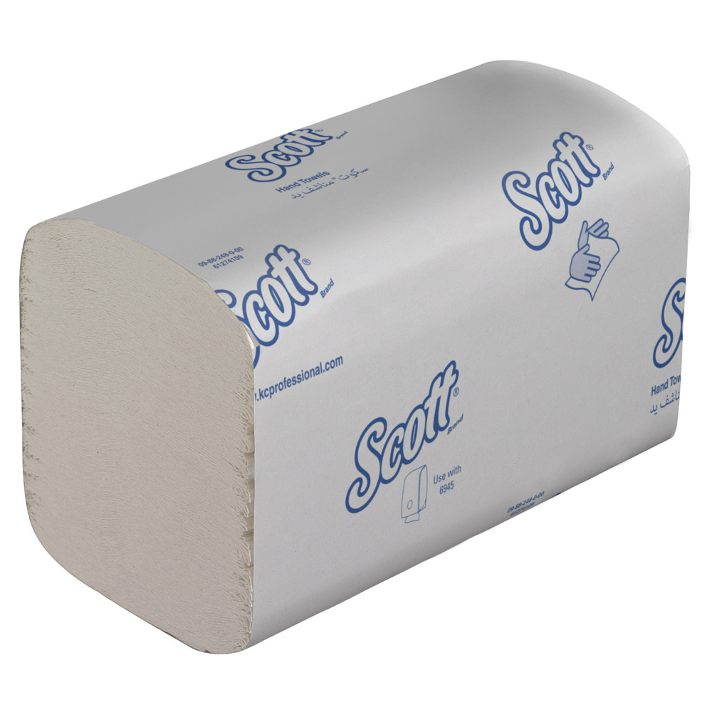 Scott® Control™ grote ineengevouwen handdoeken 6669 - meermaals gevouwen papieren handdoekjees - 15 pakken x 240 witte Z vouw handdoekjes (in totaal 3600 stuks) - 6669