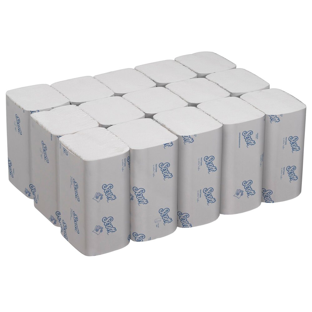 Scott® Control™ grote ineengevouwen handdoeken 6669 - meermaals gevouwen papieren handdoekjees - 15 pakken x 240 witte Z vouw handdoekjes (in totaal 3600 stuks) - 6669