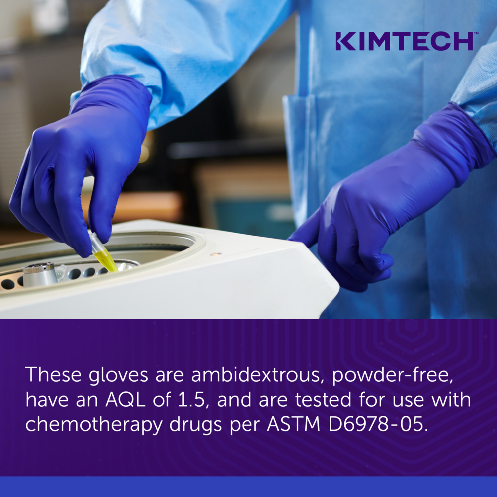 Kimtech™ Vista™ Nitrile Exam Gloves (62826), 4.3 Mil, Ambidextrous, Beaded Cuff, Textured Fingertips, 9.5", Small (200 Gloves/Box, 10 Boxes/Case, 2,000 Gloves/Case) - 62826