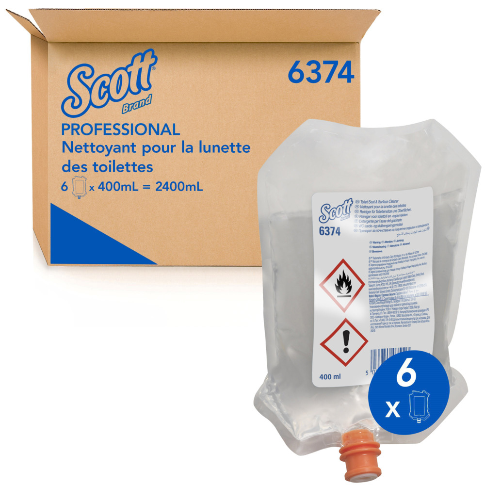 Nettoyant pour surfaces de toilette Scott® 6374, incolore, 6 x 400 ml (2 400 ml au total) - 6374