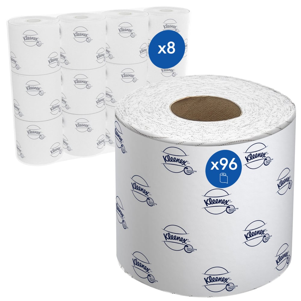 Rotoli di carta igienica Kleenex® da 250 8438 - colore bianco, 2 veli, 96 x 250 (24.000 strappi) - 8438