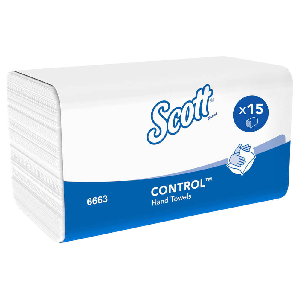 Essuie-mains enchevêtrés Scott® Control™ 6663 - Essuie-mains en papier pliés en M - 15 paquets x 212 essuie-mains en papier (3 180 au total) - 6663