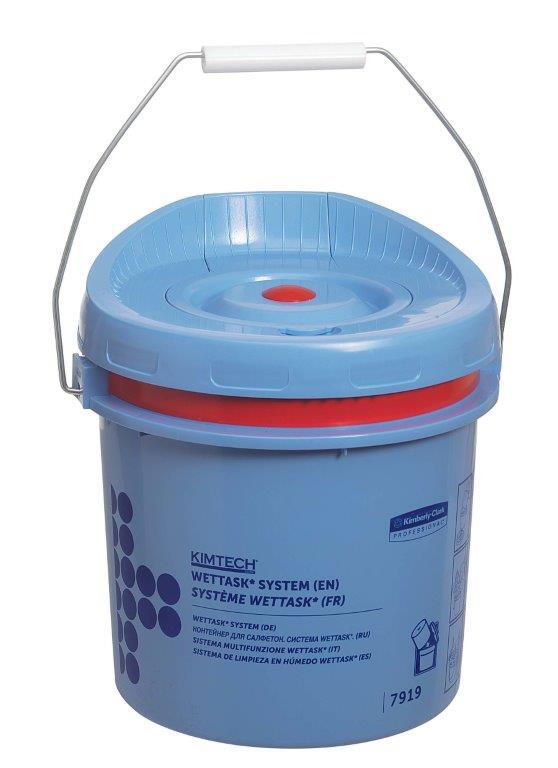 KIMTECH® WETTASK® Bucket Dispenser (7919), Dispenser for the WETTASK® Wipers range, 4 Blue Wiper Dispenser Buckets / Case - S059637895