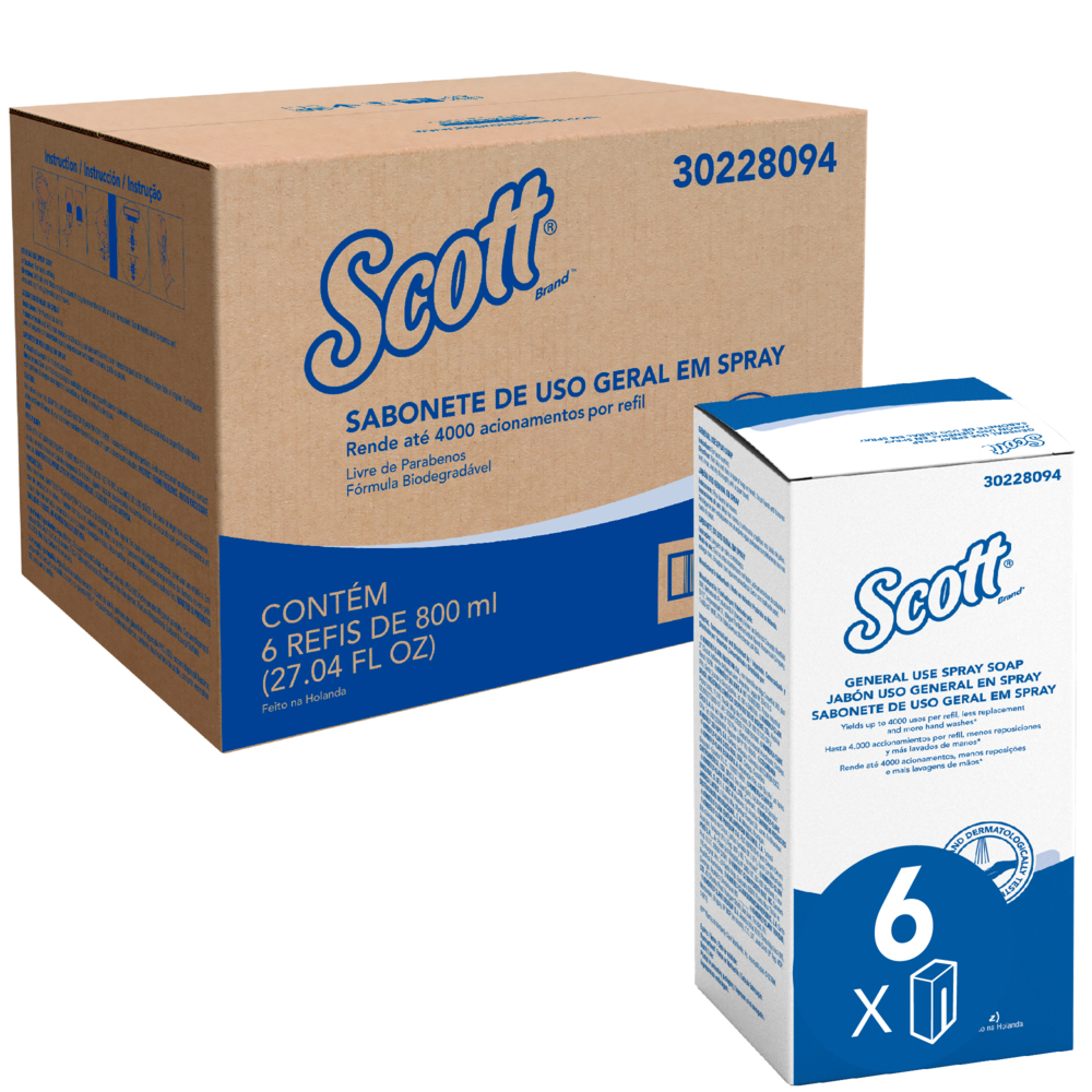 Scott® Essential™ Jabón en Spray 30228094 - 6 x 800 ml (4800 ml Total) - S058640316