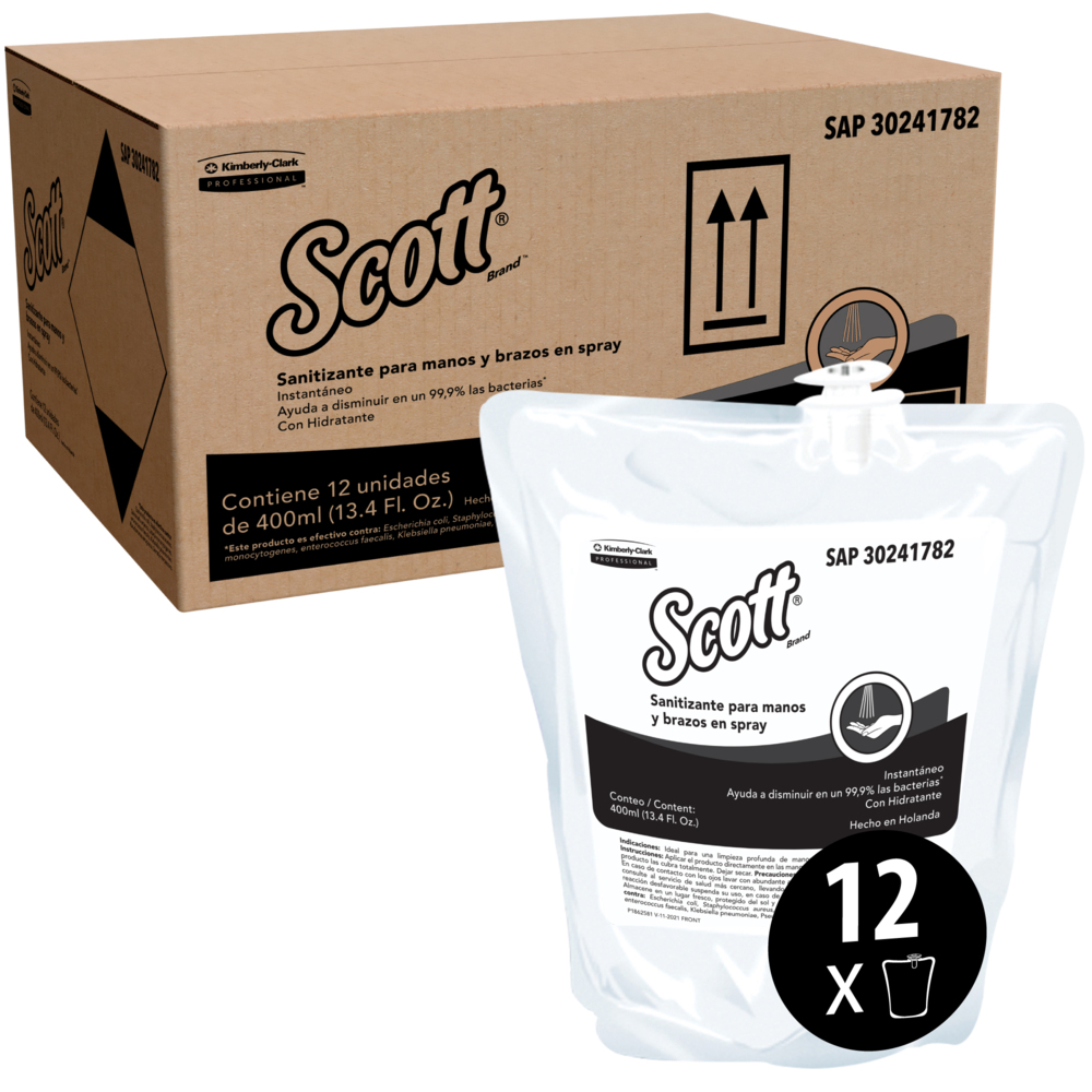 Scott® Sanitizante en Spray para manos y brazos 30241782 - 12 x 400 ml (4800 ml Total) - S060756640