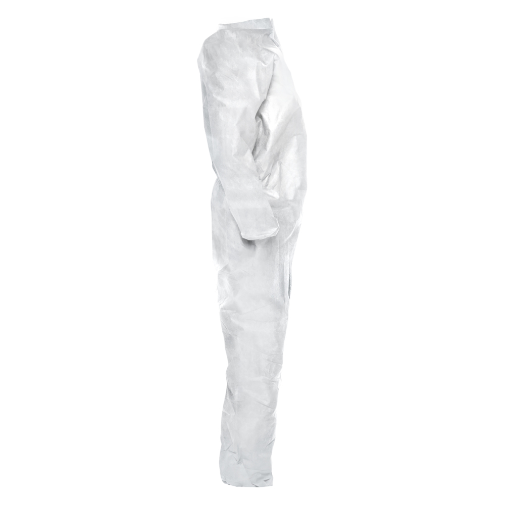 KleenGuard™ KGA300 Liquid & Particle Surface Prep & Paint Protection Coveralls (41483), Zipper Front, White, Reflex Design, Small (Qty 25) - 41483