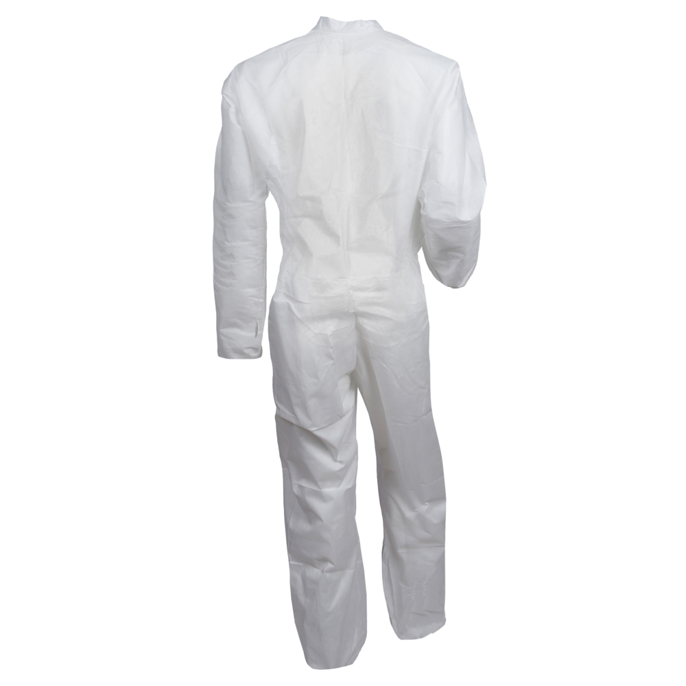 KleenGuard™ KGA300 Liquid & Particle Surface Prep & Paint Protection Coveralls (41483), Zipper Front, White, Reflex Design, Small (Qty 25) - 41483