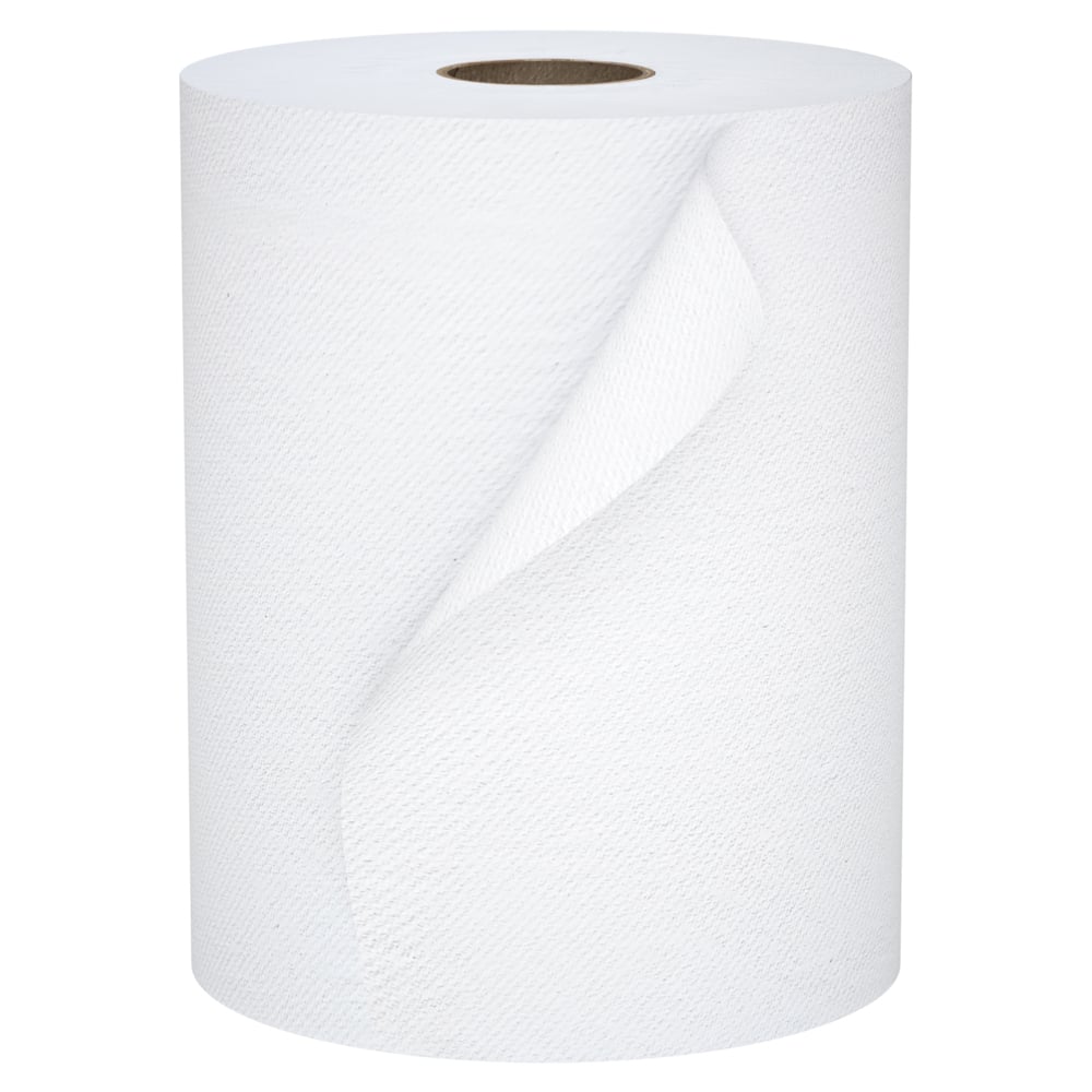 Scott® Universal 100% Recycled Fiber Hard Roll Bulk Paper Towels (56158), with Absorbency Pockets™, 1.5" Core, White, (800'/Roll, 6 Rolls/Case, 4,800'/Case) - 56158