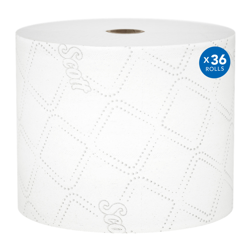 Rouleau de papier hygiénique standard grande capacité Scott® Pro™ (47305), avec design rehaussé, 2 épaisseurs, blanc (1 100 feuilles/rouleau, 36 rouleaux/caisse, 39 600 feuilles/caisse) - 47305