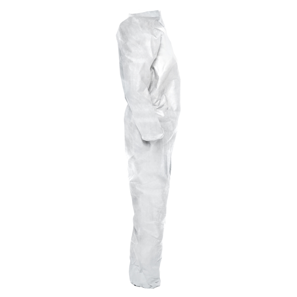 KleenGuard™ KGA300 Liquid & Particle Surface Prep & Paint Protection Coveralls (41493), Zipper Front, Elastic Wrists & Ankles, White, Reflex Design, Large (Qty 25) - 41493