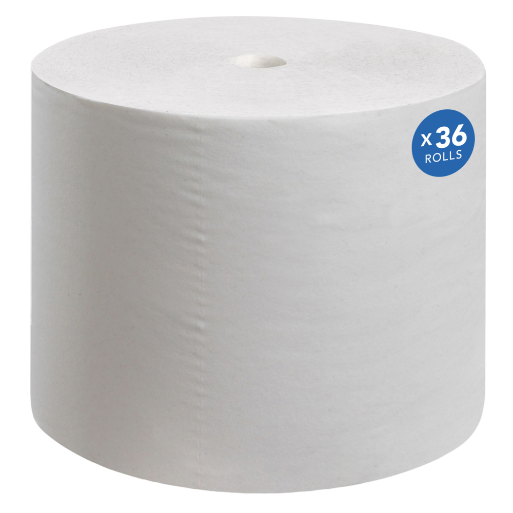 Papier hygiénique en rouleau standard grande capacité sans mandrin Scott® Essential (04007), 2 épaisseurs, blanc (1 000 feuilles/rouleau, 36 rouleaux/caisse, 36 000 feuilles/caisse) - 04007