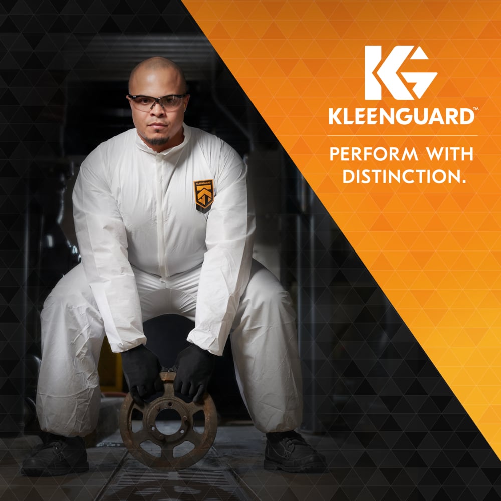 KleenGuard™ A20 Breathable Particle Protection Coveralls (30910), Zipper Front, Elastic Back, Wrists, Ankles, Hood & Boots, Blue, Reflex Design, 5XL (Qty 20) - 30910