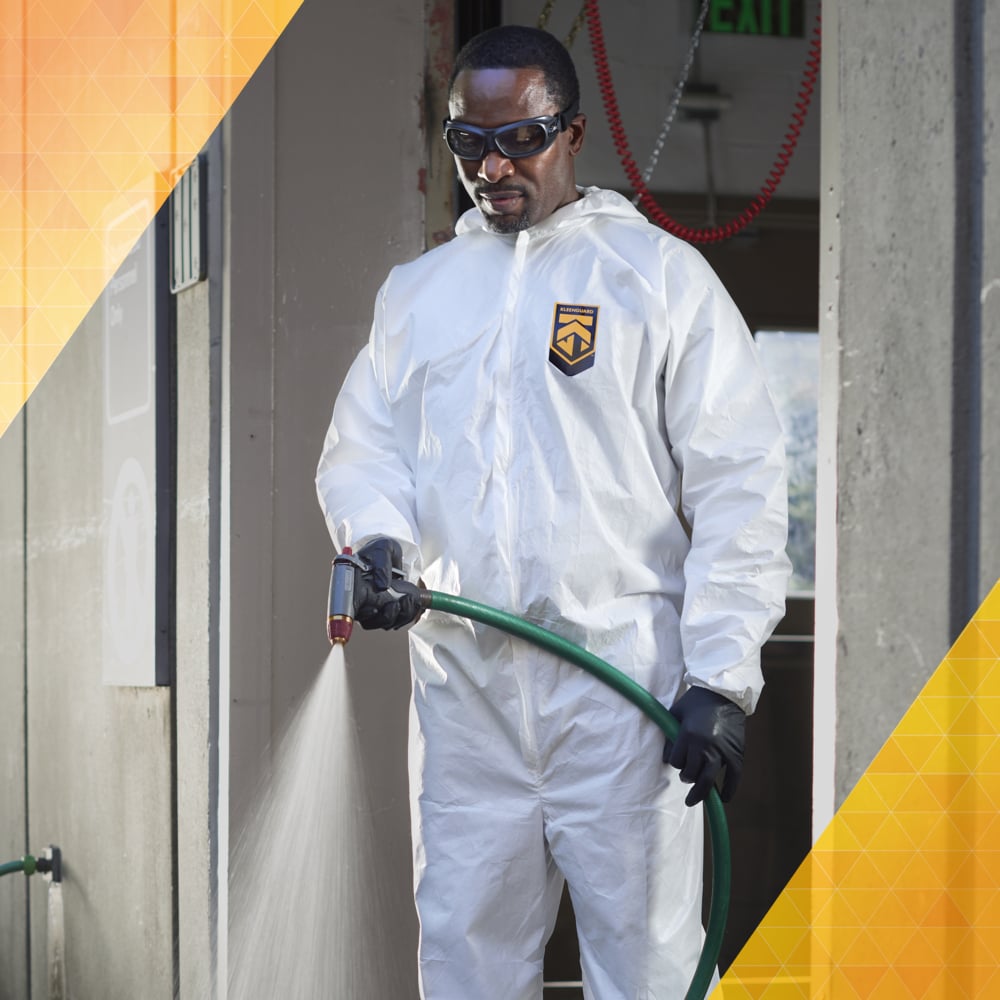 KleenGuard™ KGA300 Liquid & Particle Surface Prep & Paint Protection Coveralls (41508), Zipper Front, Elastic Wrists, Ankles & Hood, White, Reflex Design, 3XL (Qty 25) - 41508