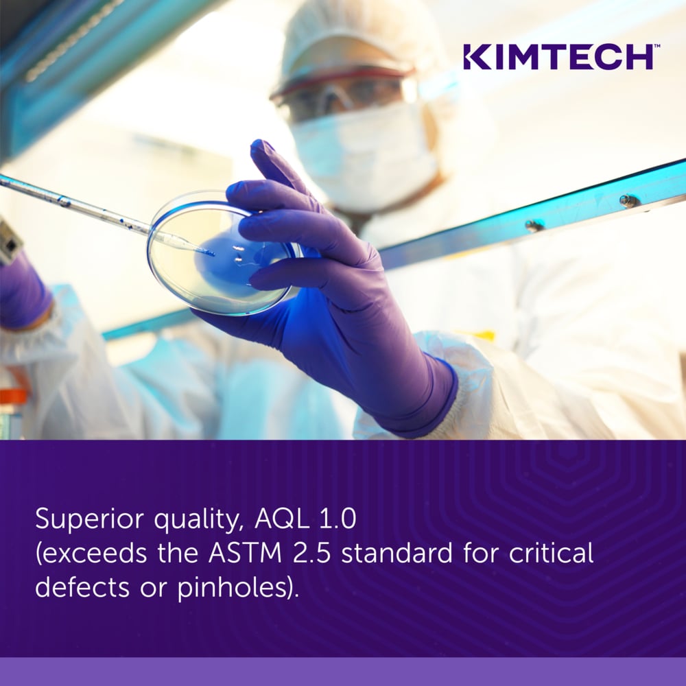 Kimtech™ Purple Nitrile-Xtra™ Exam Gloves (55090), 5.9 Mil, Ambidextrous, 12", XS (50 Gloves/Box, 10 Boxes/Case, 500 Gloves/Case) - 55090