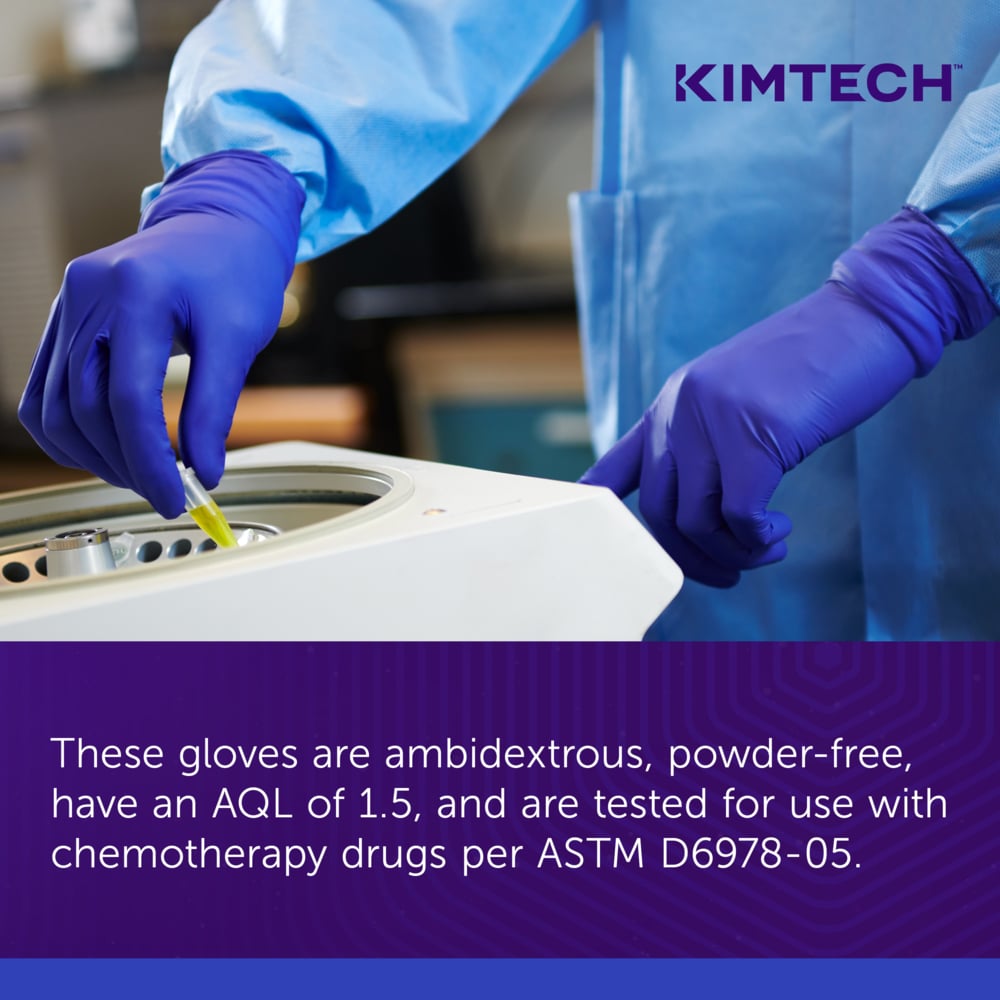 Kimtech™ Vista™ Nitrile Exam Gloves (62826), 4.3 Mil, Ambidextrous, Beaded Cuff, Textured Fingertips, 9.5", Small (200 Gloves/Box, 10 Boxes/Case, 2,000 Gloves/Case) - 62826