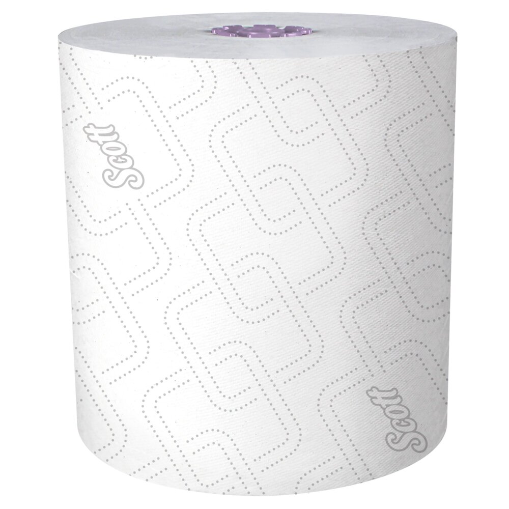 Scott® Essential High-Capacity Hard Roll Towels (02001), with Elevated Design and Absorbency Pockets™, for Purple Core Dispensers, White, Unperforated, (950'/Roll, 6 Rolls/Case, 5,700'/Case) - 02001