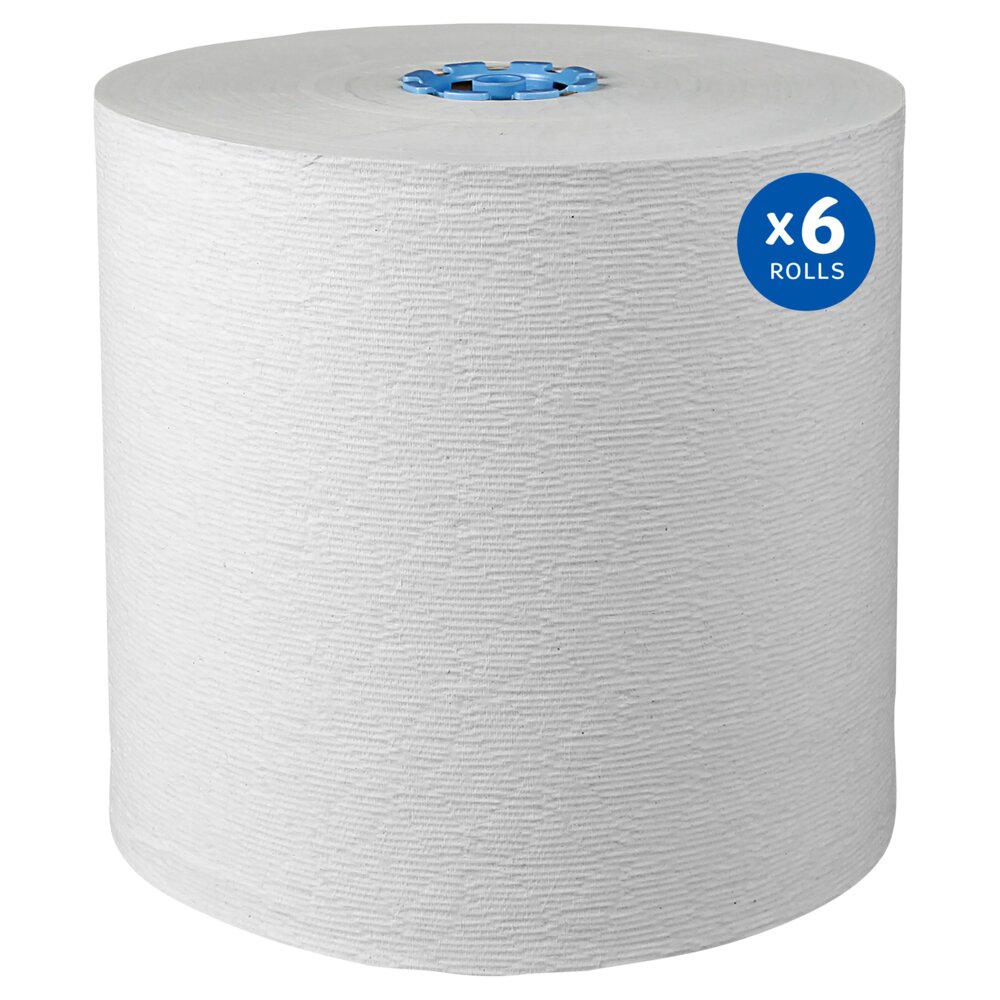 Kleenex® Hard Roll Paper Towels (25637), with Premium Absorbency Pockets™, for Blue Core Dispensers, White, (700'/Roll, 6 Rolls/Case, 4,200'/Case) - 25637