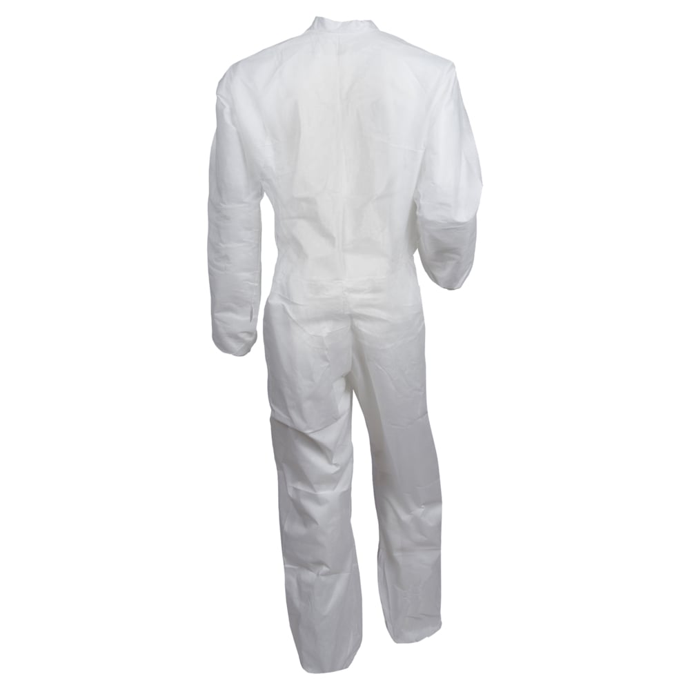 KleenGuard™ KGA300 Liquid & Particle Surface Prep & Paint Protection Coveralls (41498), Zipper Front, Elastic Wrists & Ankles, White, Reflex Design, 5XL/6XL (Qty 25) - 41498