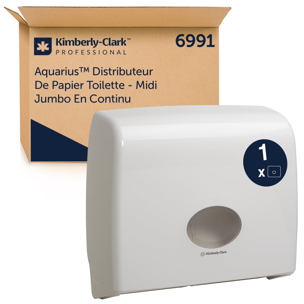 Aquarius™ Jumbo Non-Stop Dispensador de papel higiénico 6991, blanco - 6991