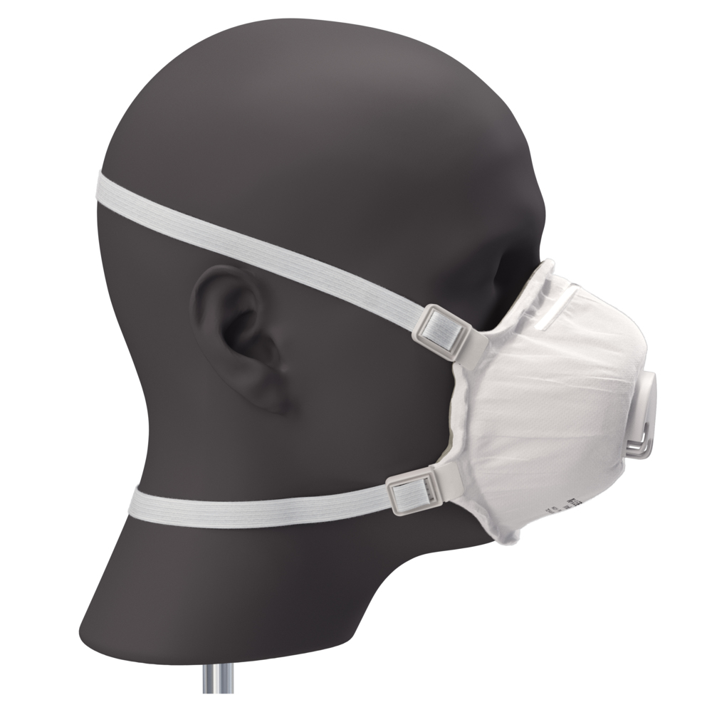 KleenGuard™ 3800 Series R95 Particulate Respirator (55930), RA3825V Molded Cup Style, NIOSH-Approved, Exhalation Valve, Regular, White (10 Respirators/Box, 8 Boxes/Case, 80 Respirators/Case) - 55930