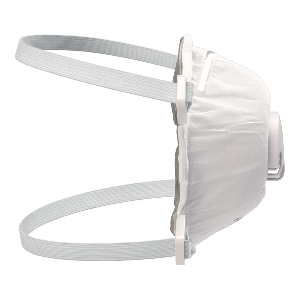 KleenGuard™ 3800 Series R95 Particulate Respirator (55930), RA3825V Molded Cup Style, NIOSH-Approved, Exhalation Valve, Regular, White (10 Respirators/Box, 8 Boxes/Case, 80 Respirators/Case) - 55930