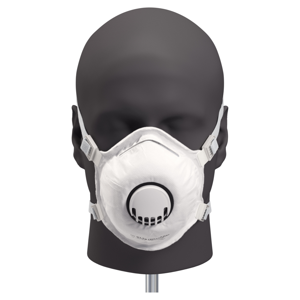 Respirateurs à filtre de particules P95OV KleenGuard™ de la série 3800 (55931); RA3836V style coquille moulée, approuvé par le NIOSH; soupape d’expiration; standard; blanc (10 respirateurs/boîte, 8 boîtes/caisse, 80 respirateurs/caisse) - 55931