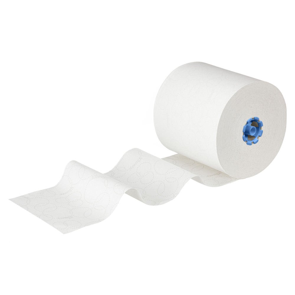 Kleenex® Papierhandtücher auf Rollen, 6646 – E-Roll-Großrolle für Handtücher – 6 x 250 m weiße Papierhandtuchrollen (insg. 1.500 m) - 6646