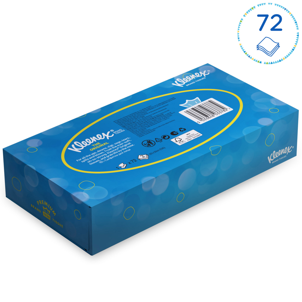 Салфетки для лица Kleenex®, код 8824, белые, трехслойные, 12 x 72 (итого 864 листа) - 8824