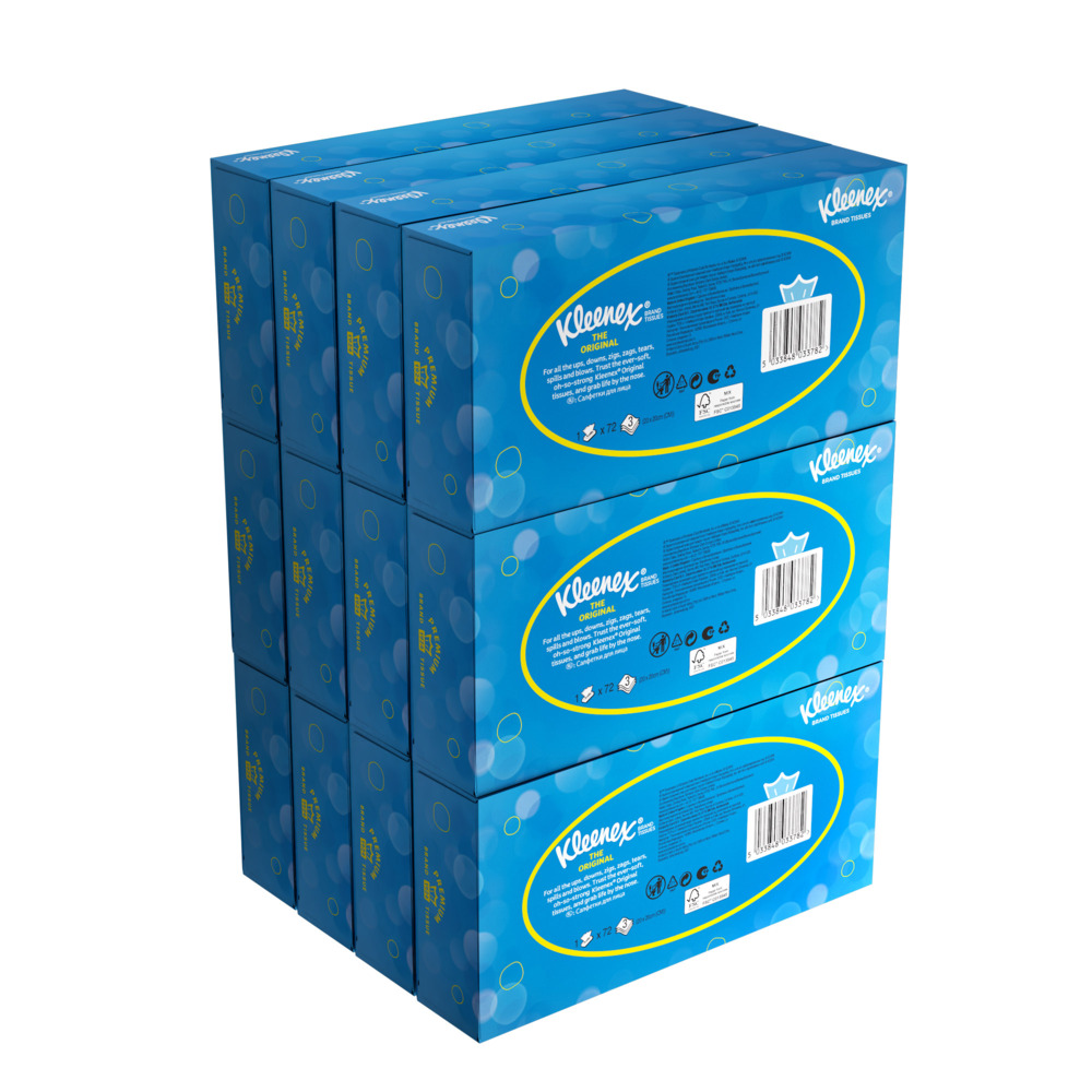 Салфетки для лица Kleenex®, код 8824, белые, трехслойные, 12 x 72 (итого 864 листа) - 8824