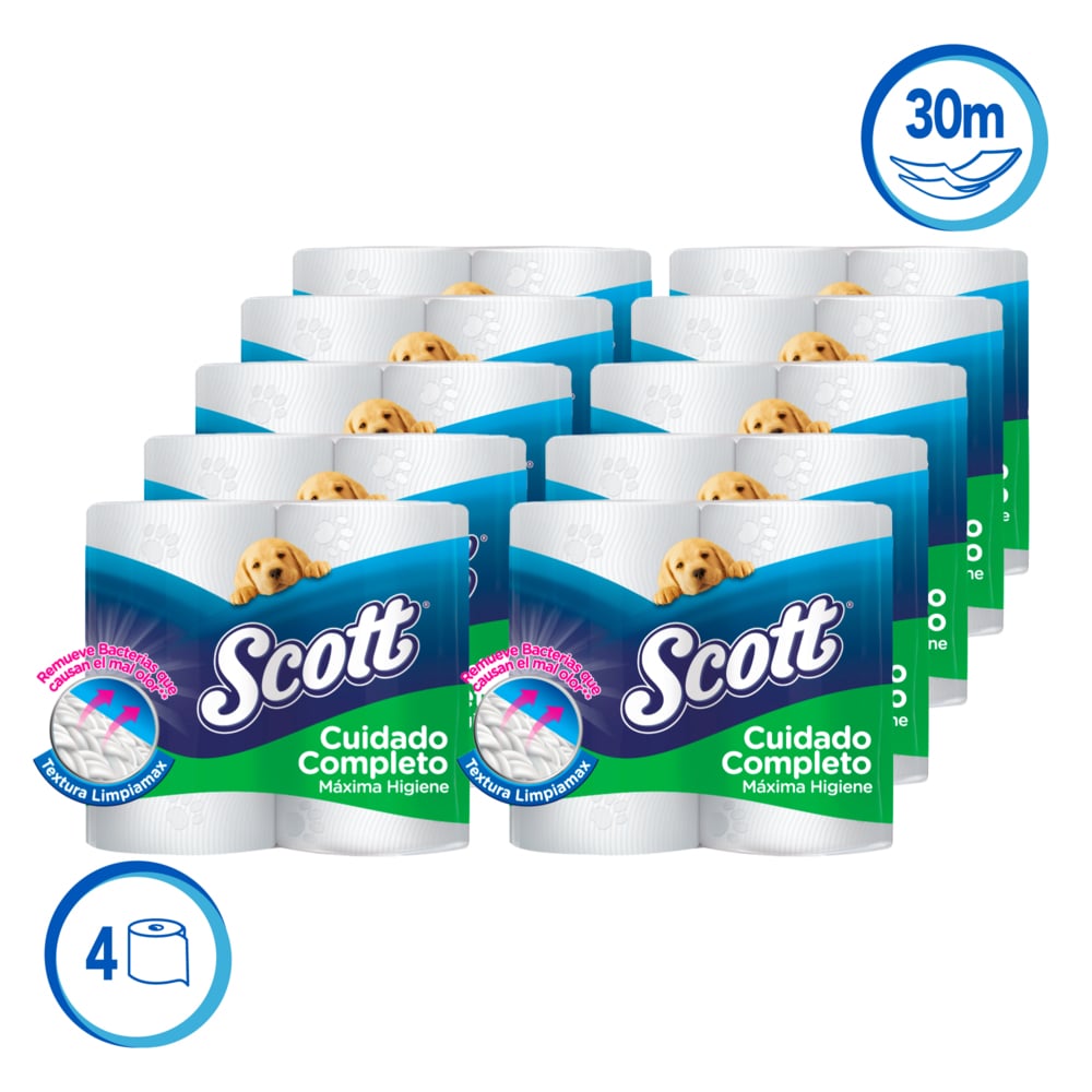 Scott® Papel Higiénico en Rollo 30243572 - Hoja Doble - 30m/Rollo, 40 Rollos/Caja (1200m) - S055588103