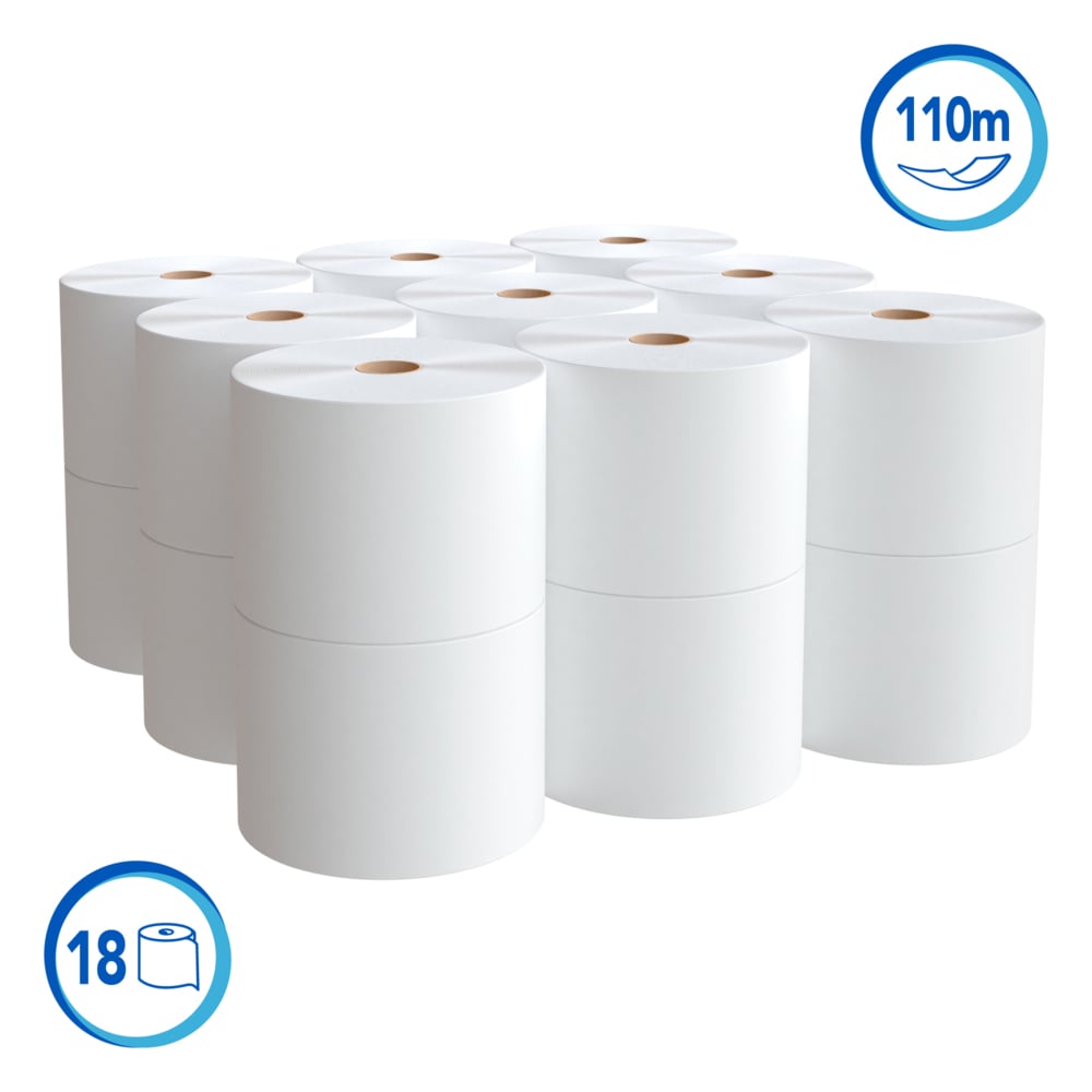 Scott® Papel Higiénico en Rollo 30242902 - Hoja Simple - 110m/Rollo, 18 Rollos/Caja (1980m) - S061567280