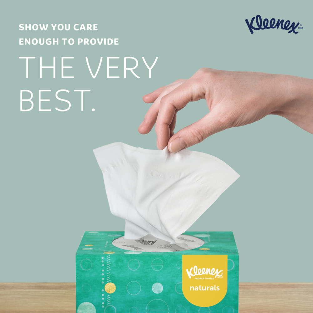 Kleenex® Professional Naturals Facial Tissue (56027), 2-Ply, White, Upright Facial Tissue Cube Boxes for Business (90 Tissues/Box, 36 Boxes/Case, 3,240 Tissues/Case) - 56027